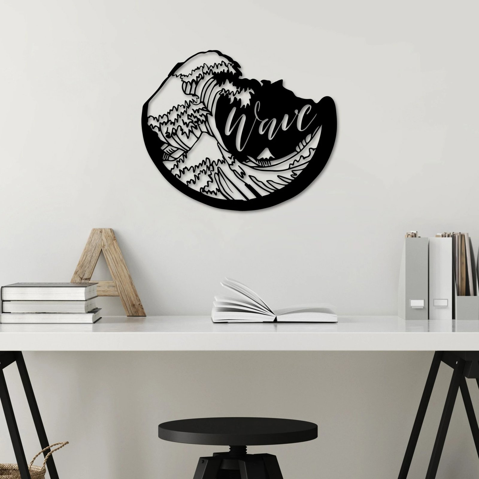 Aksesor dekorativ metalik për mur, Wave