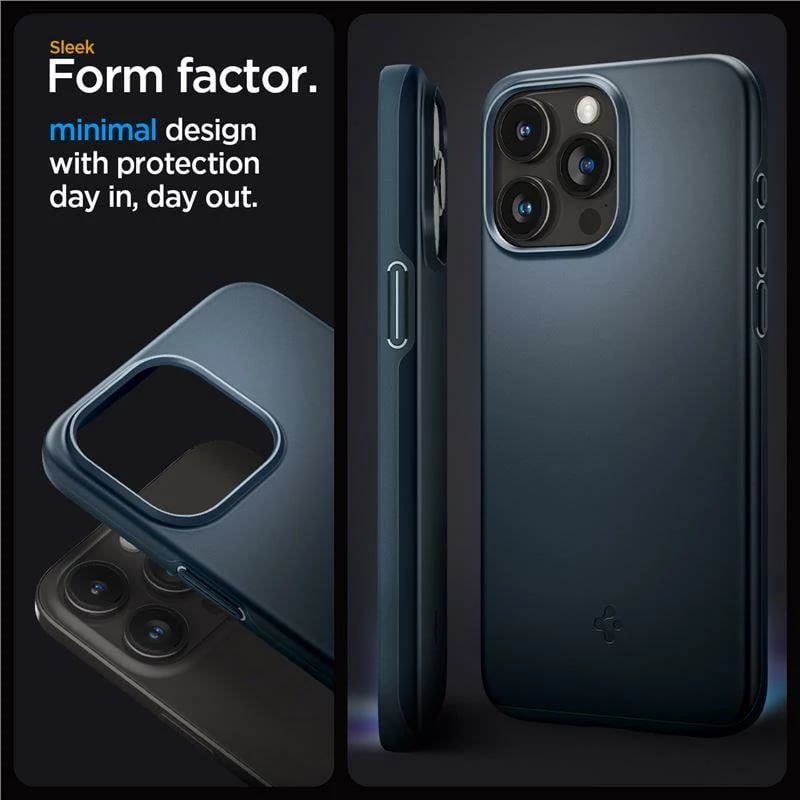 Mbështjellës Spigen Thin Fit për iPhone 15 Pro Max, Black Metal