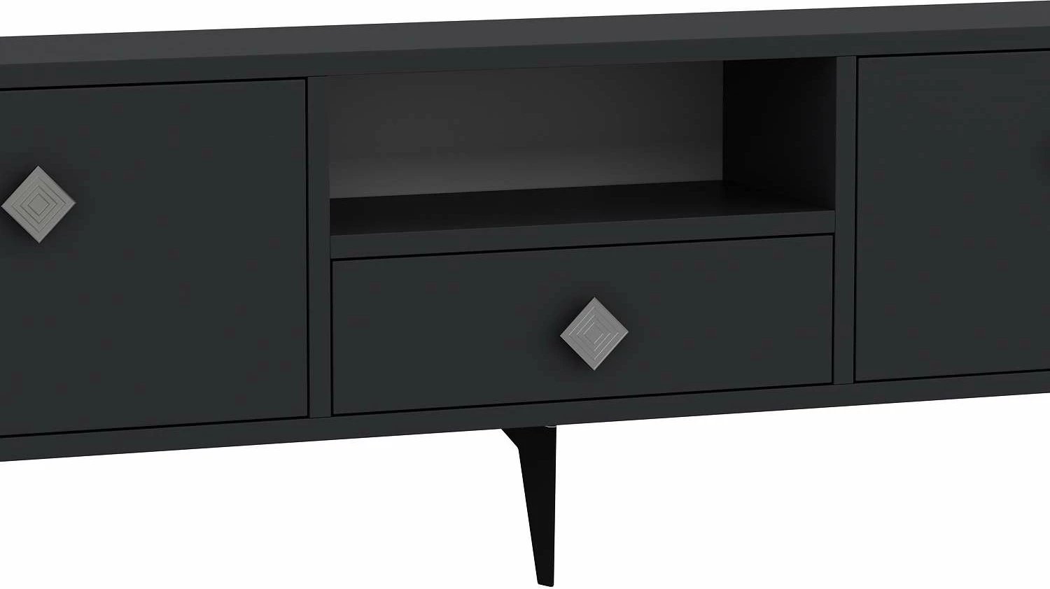 Komodë TV Skye Decor, 1304-DROP-1, antracit, argjend