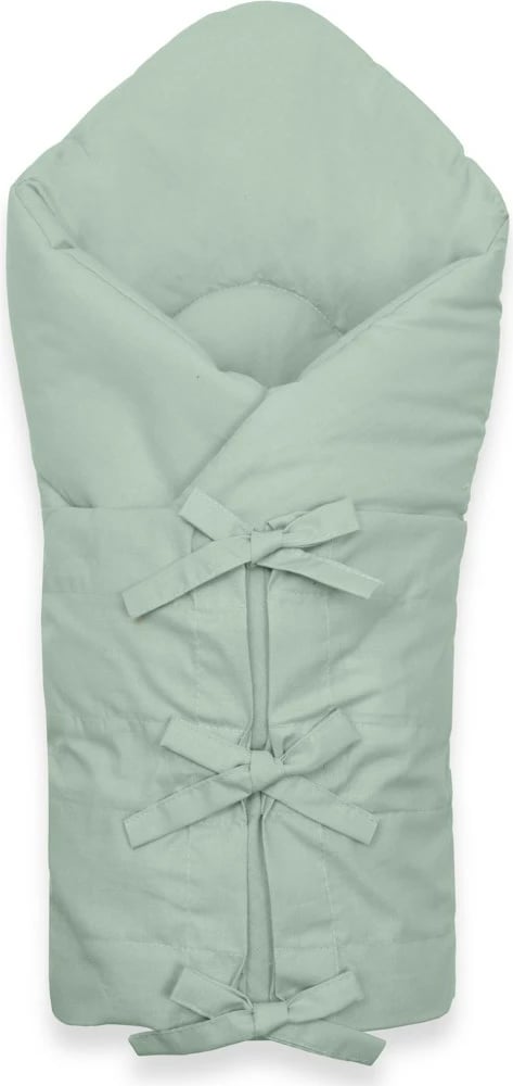 Mbështjellëse klasike me lidhëse, NEW BABY, 70x70 cm, pambuk 100% me mbushje antialergjike, jeshile deti