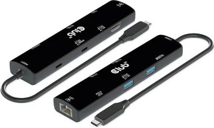 USB HUB Club3D 6in1, HDMI, 2xUSB-C, 2xUSB, LAN, 4K120Hz, PD100W, zi