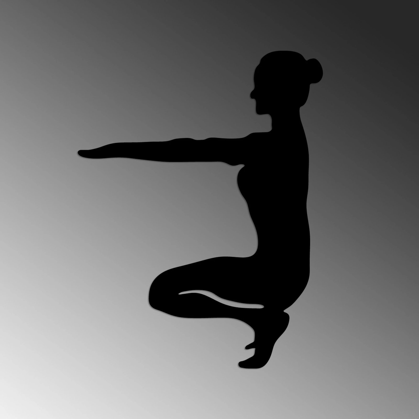 Aksesor dekorativ për mur, metal, Yoga 16, ngjyrë e zezë, 43x55cm