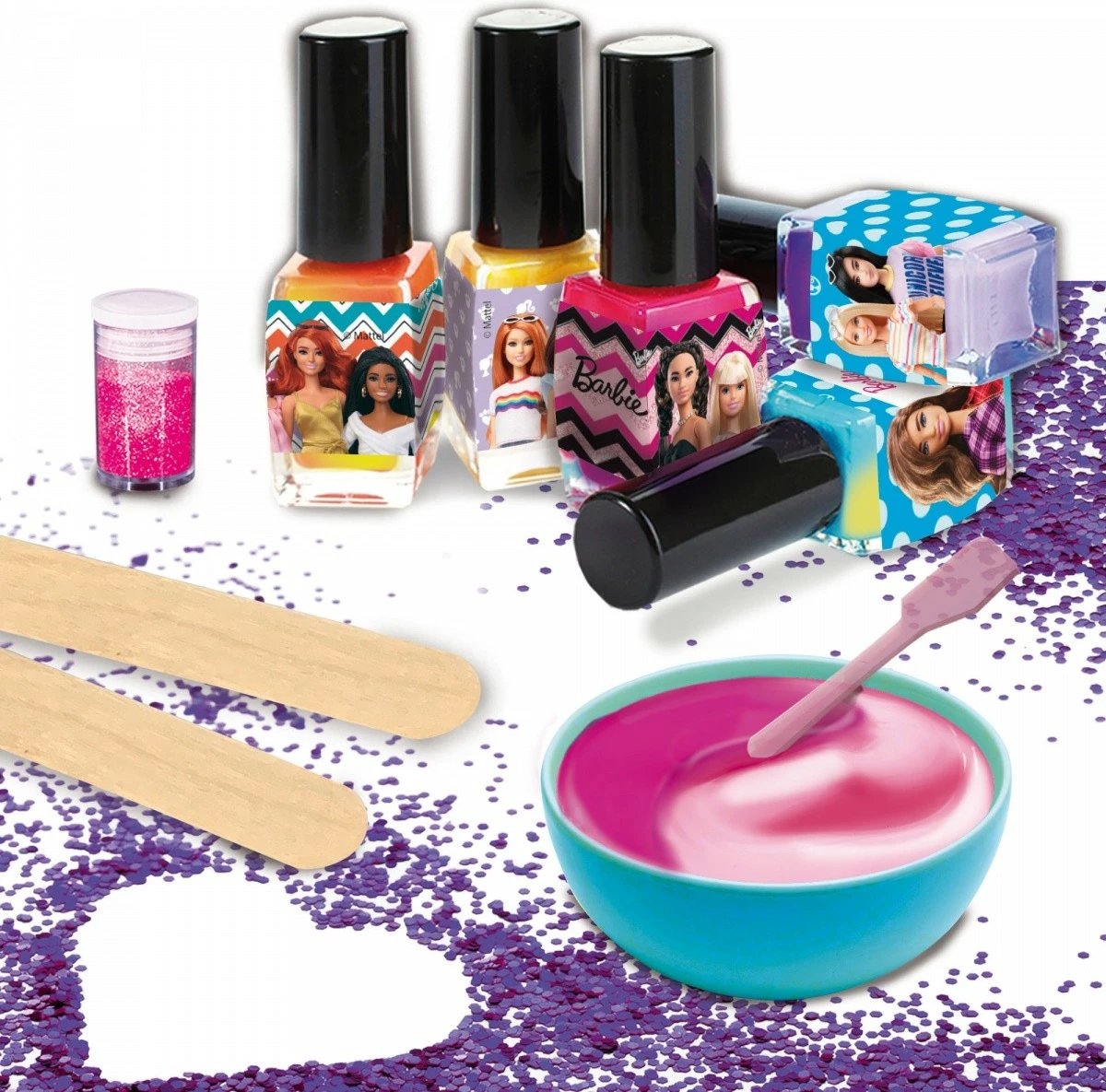 Set kreativ Barbie për llak thonjsh që ndryshon ngjyrë, Lisciani, 304-97982, shumëngjyrësh