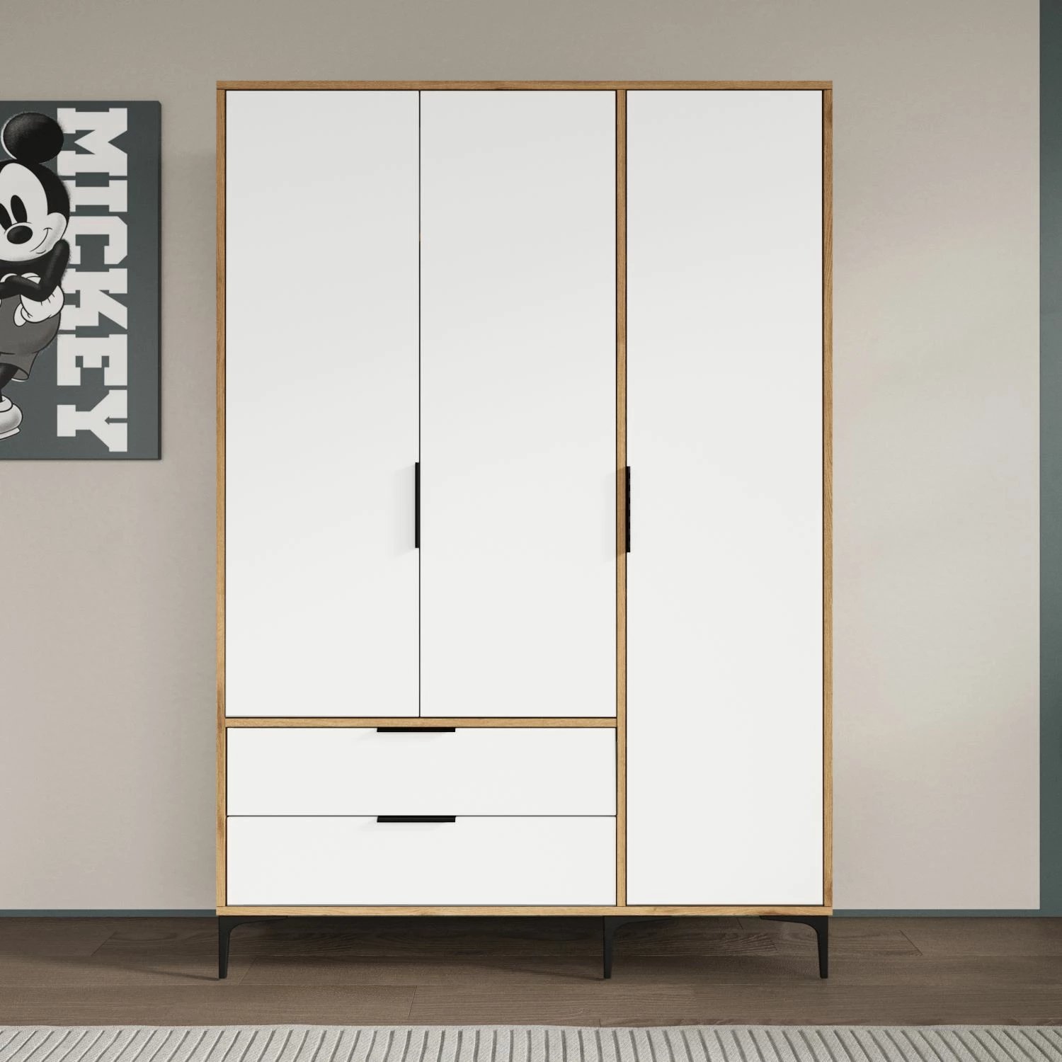 Dollap Skye Decor, sirtarë Aden 120, ngjyrë lis, e bardhë