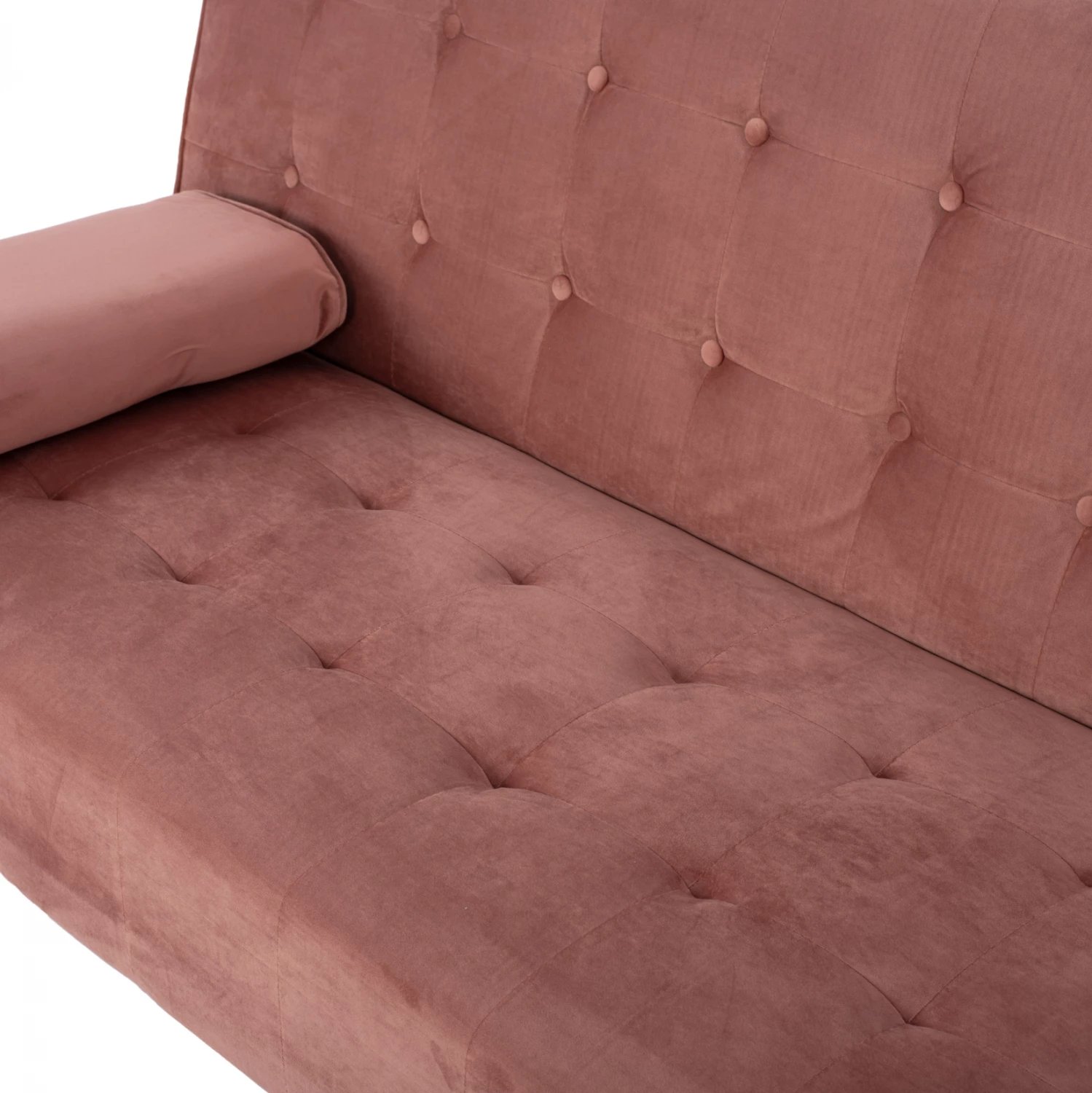 Shtrat divan WANDA FH3149.12 me kadife ngjyrë mollë të kalbur 188x83x83 cm