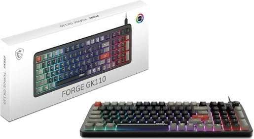 Tastierë mekanike gaming, MSI FORGE GK110, US layout, RGB, USB me kabllo, e zezë