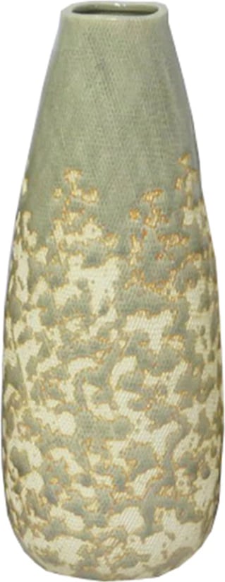 Vazo dekorative, ngjyrë mente, qeramike, 14x14x34cm