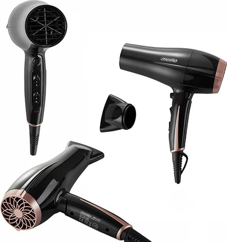 Tharëse flokësh, Adler MS 2249, 2000W, 2 shpejtësi, 3 temperatura, cool shot, me koncentrator, e zezë