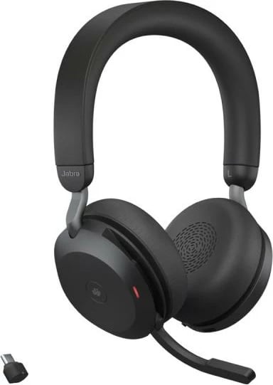 Kufje me mikrofon, Jabra Evolve2 75 (27599-999-889), ANC i avancuar, rreze 30m, kabllo 1m, e zezë