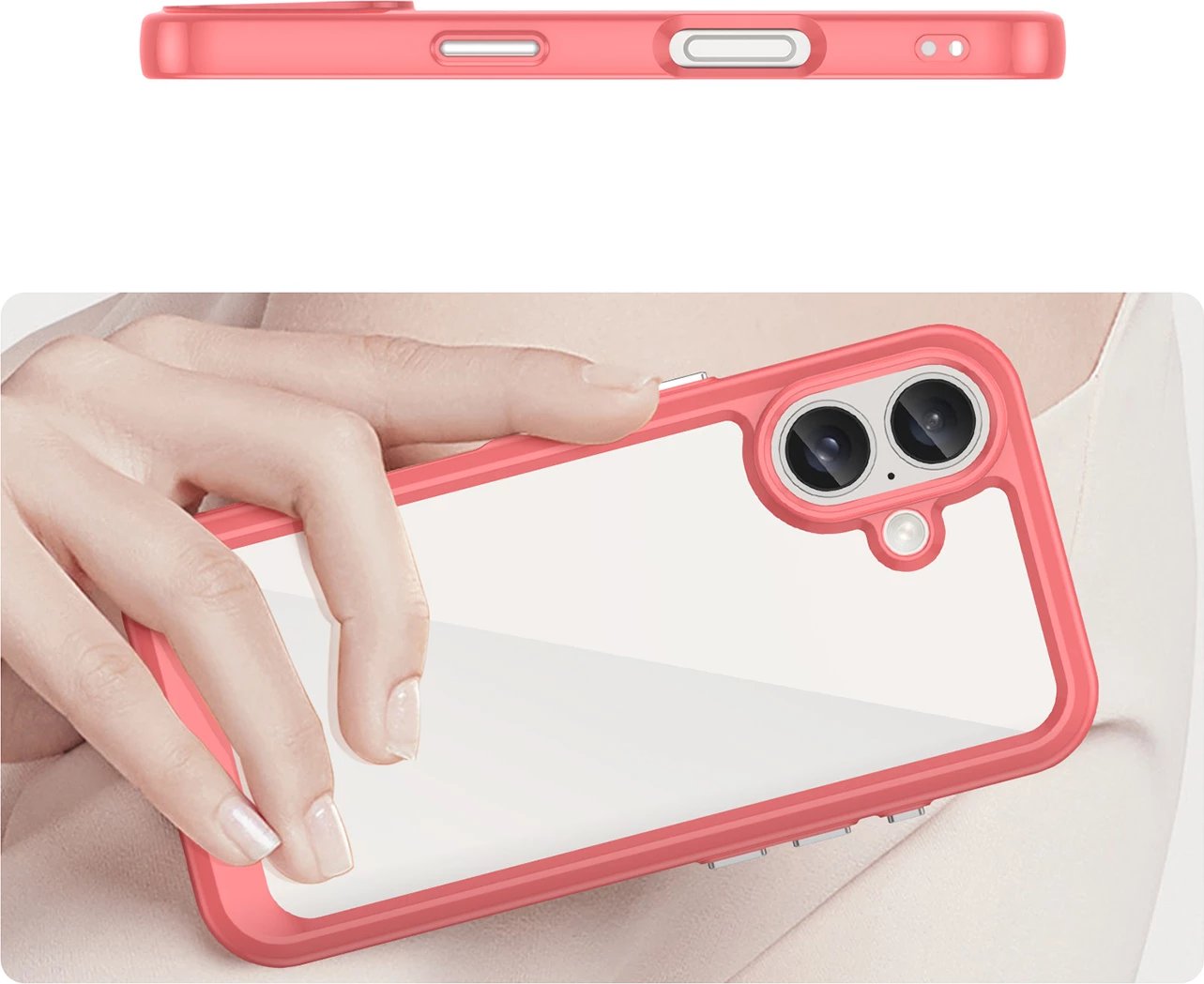 Mbështjellës Hurtel Outer Space Case për iPhone 16 Plus, kuqe