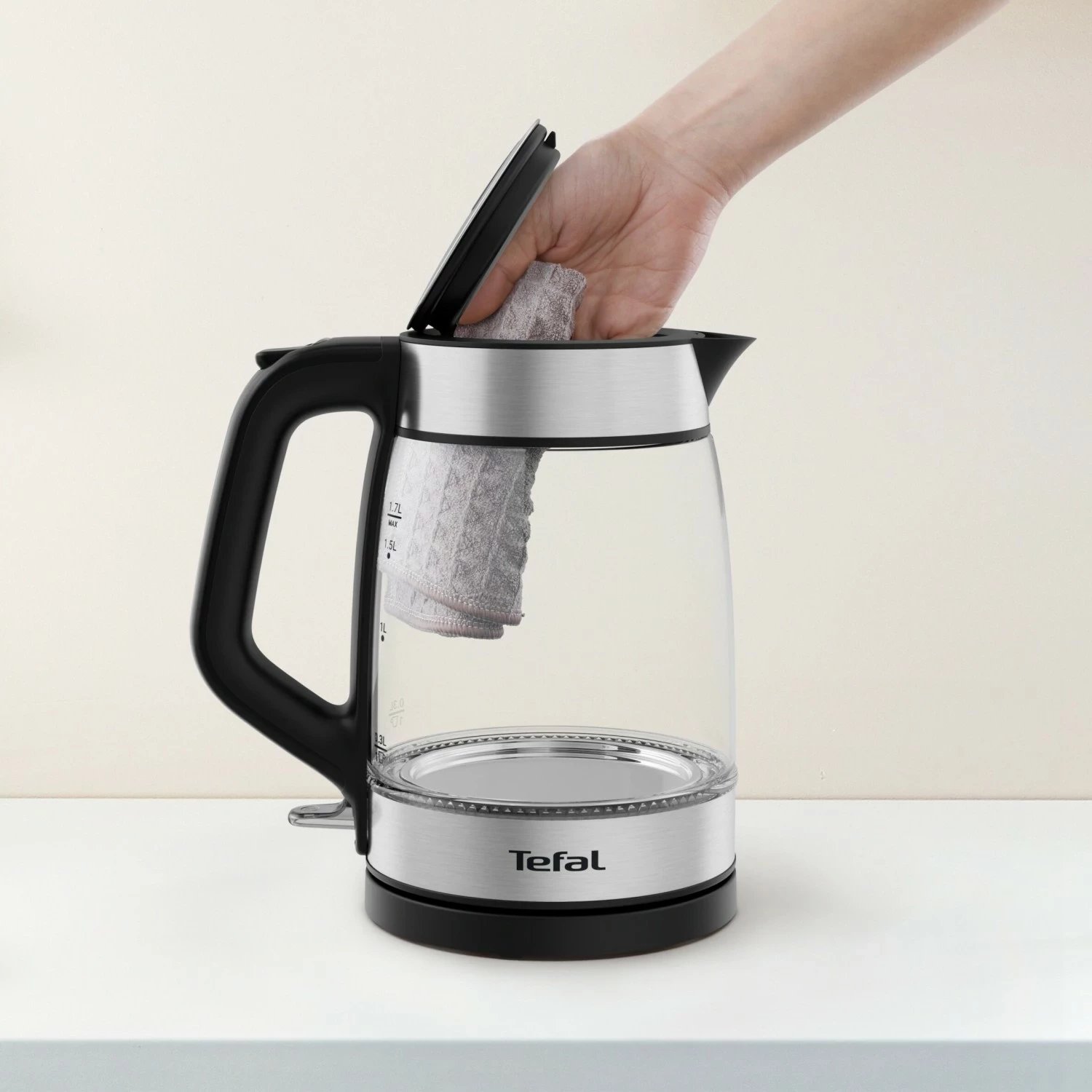 Çajnik elektrik Tefal KI605830, 1.7L, xham, argjendtë