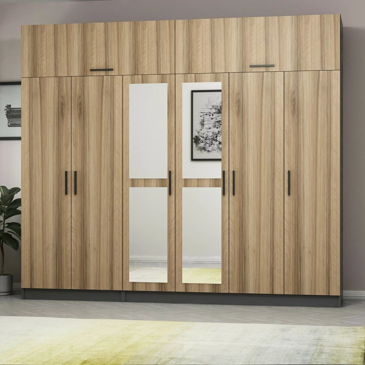 Dollap Skye Decor, ngjyrë arr dhe antracit, 5304