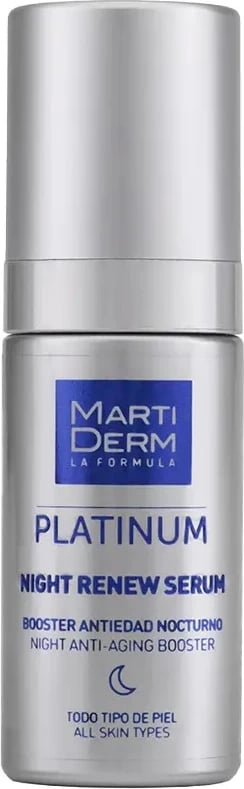 Serum nate për fytyrë Martiderm Platinum Night Renew për femra, 30ml