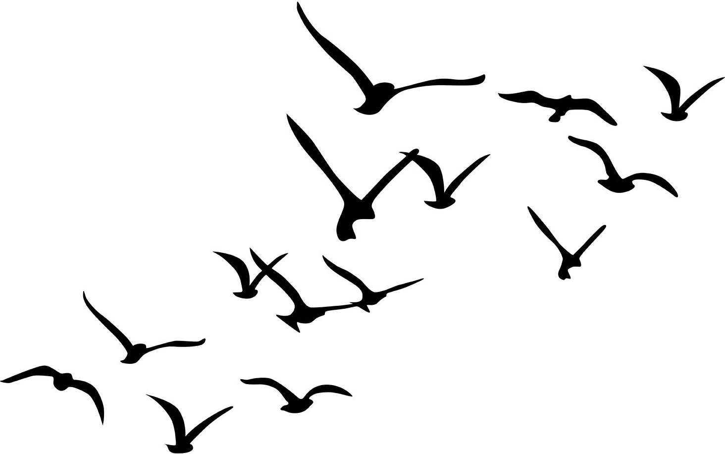 Aksesor muri dekorativ metalik Wallity, Migration, set 11 copë, ngjyrë e zezë