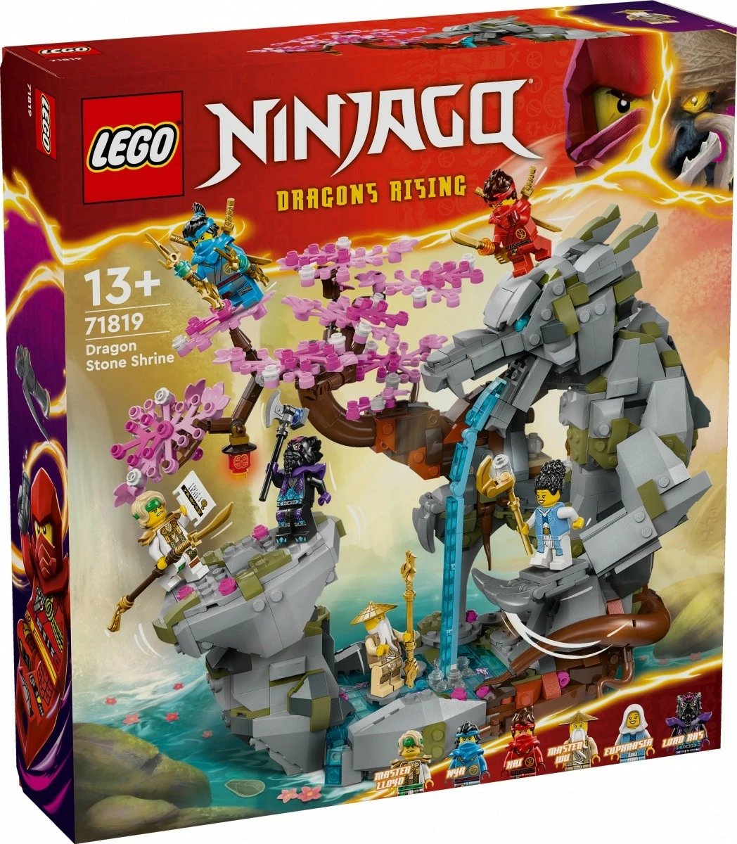 Set ndërtimi LEGO Ninjago Dragon Stone Temple 71819, 1212 pjesë, me 6 minifigura