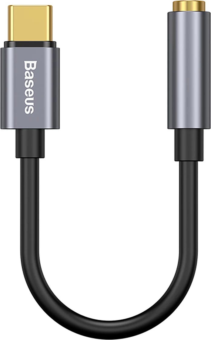 Adapter audio Baseus L54 CATL54-0G, USB-C në mini jack 3.5mm, DAC 24 bit 48 KHz, Gri