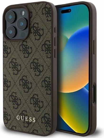 Mbështjellës Guess 4G Classic për iPhone 16 Pro, Kafe Mbështjellës Guess 4G Classic për iPhone 16 Pro, Kafe