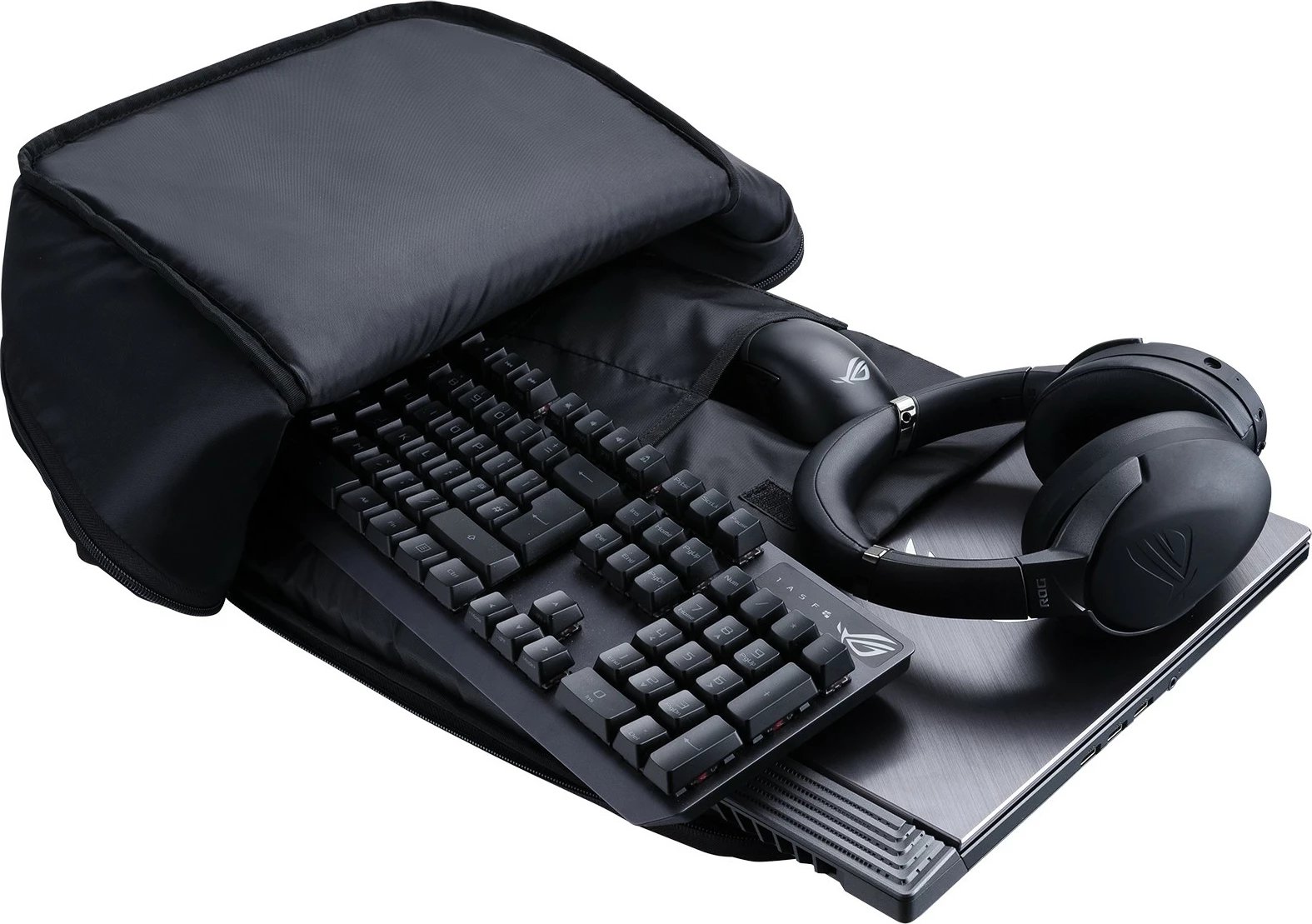 Çantë shpine ASUS ROG BP1501G, për laptop deri 17", poliestër, e zezë/gri