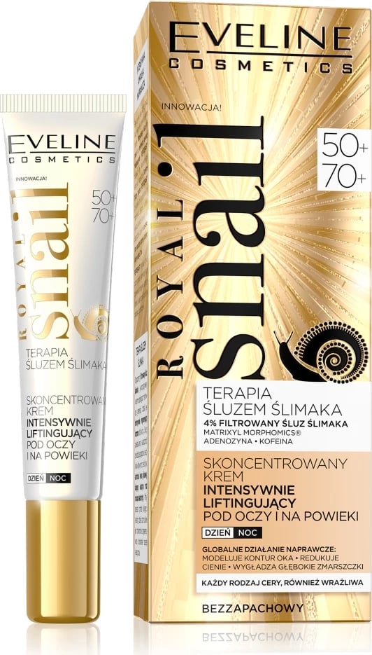 Krem lifting për sy dhe qepalla Eveline Cosmetics Royal Snail 50+/70+ për femra, 20ml