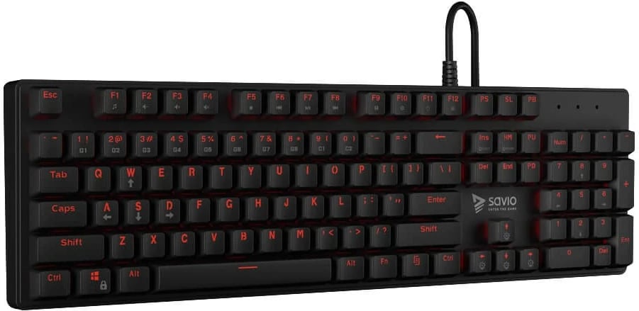 Tastierë për gaming Savio Tempest RX, e zezë/kuqe