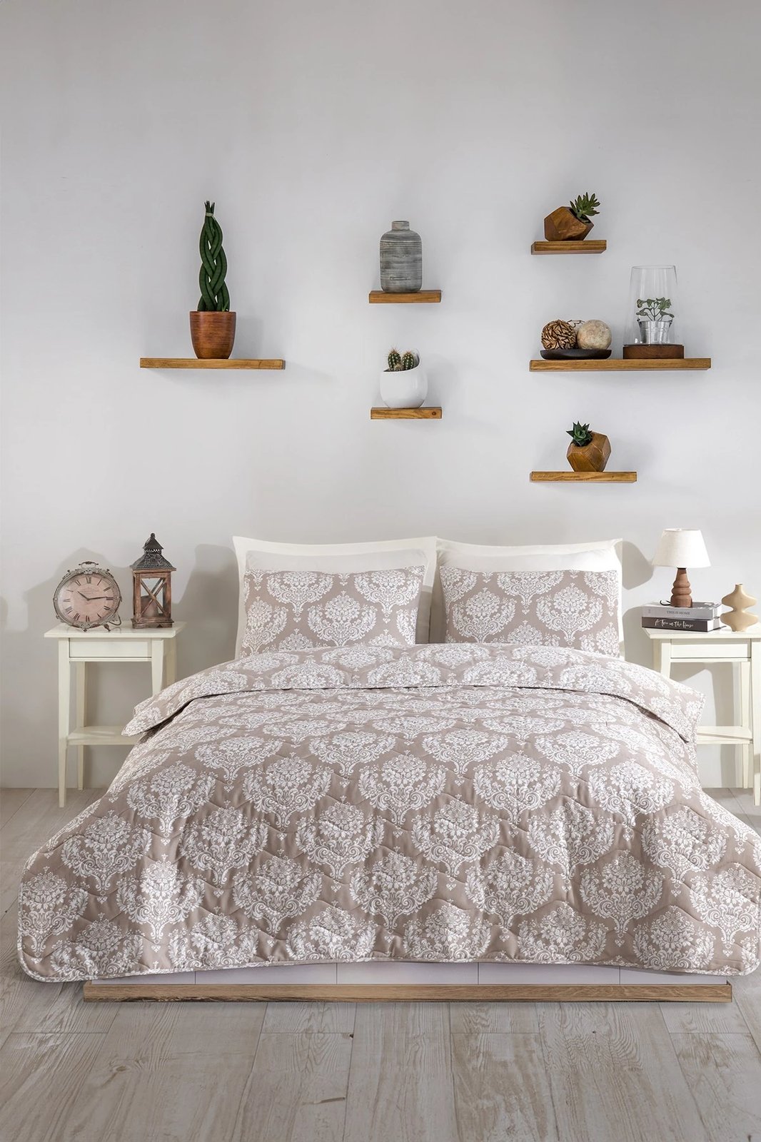 Set mbulesë dysheku dopio L'essentiel, ngjyrë kafe-bardhë, Post