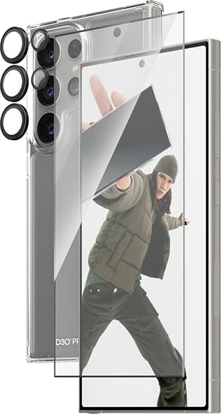 Mbështjellës PanzerGlass 3-në-1 për Samsung Galaxy S24 Ultra, Transparent