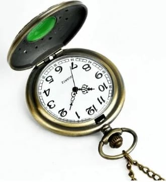 Orë xhepi me dizajn të rafinueshëm dhe gur të gjelbër OXDR12