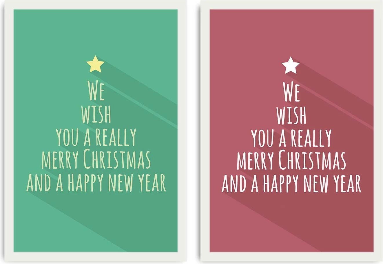 Pikturë dekorative me kornizë MDF, shumëngjyrëshe, 2 copë, Wallity, 2PBCTNOEL-07