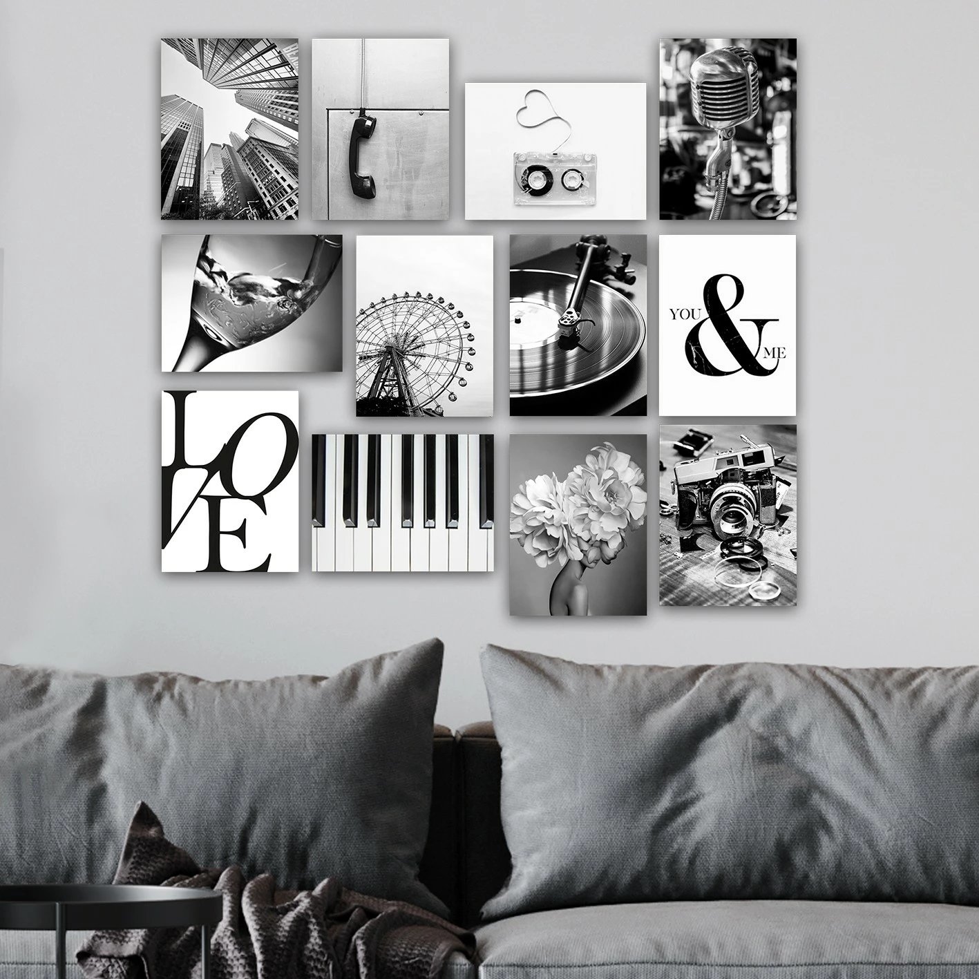 Piktura dekorative MDF (12 copë), Wallity, 12MDF16YS