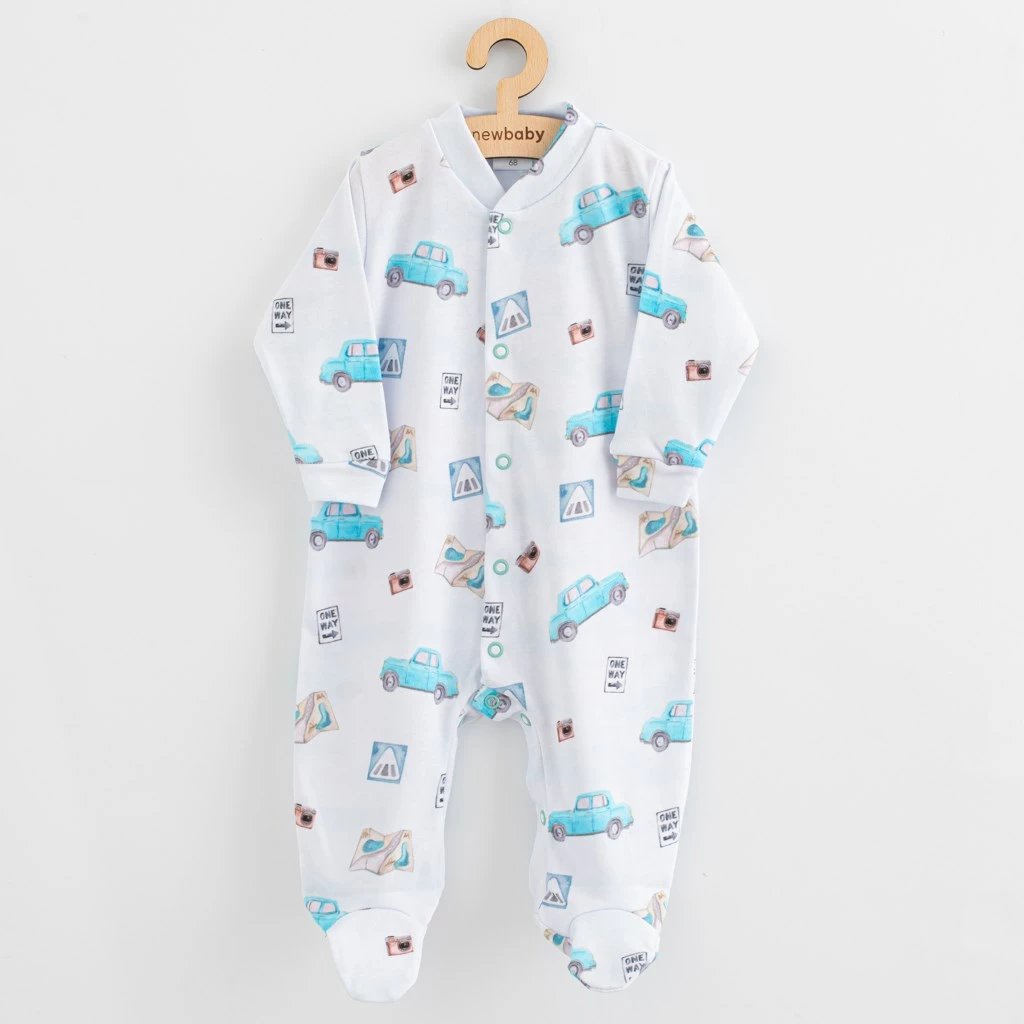 overall për bebe, New Baby, Classic II, 100% pambuk, për djem, madhësia 68 (4-6m), blu