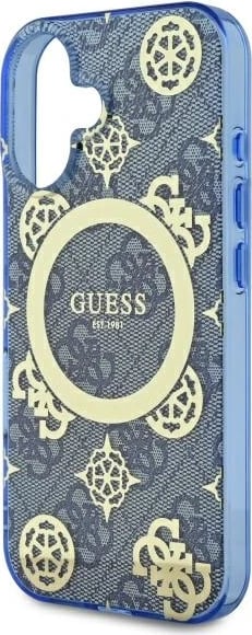 Mbështjellës Guess Peony On 4G MagSafe për iPhone 16, Blu Mbështjellës Guess Peony On 4G MagSafe për iPhone 16, Blu