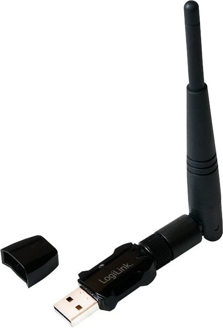 Adapter Wi-Fi LogiLink WL0238, USB 2.0, antenë e jashtme, i zi