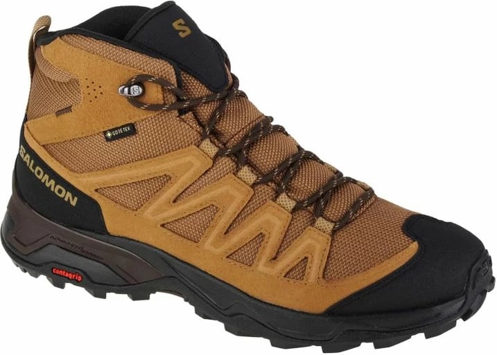 Këpucë për meshkuj Salomon X Ward Leather Mid GTX, ngjyrë kafe