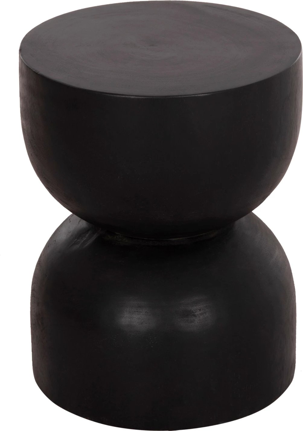 Stool i rrumbullakët FEBRY, dru suar i fortë, ngjyrë e zezë, FH9753.12, 35x45cm