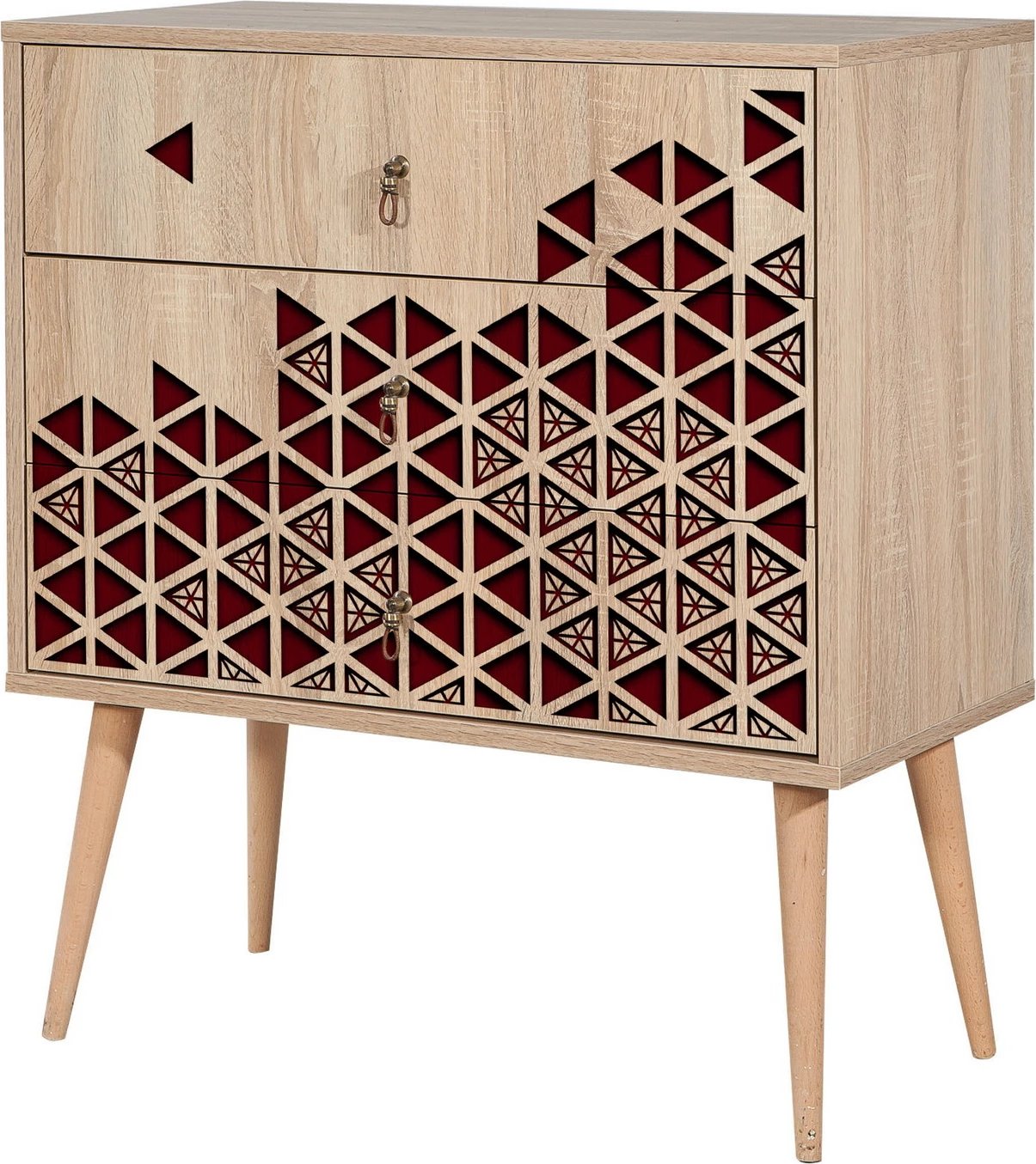 Komodë Hanah Home, Trio - 122, ngjyrë sonoma oak