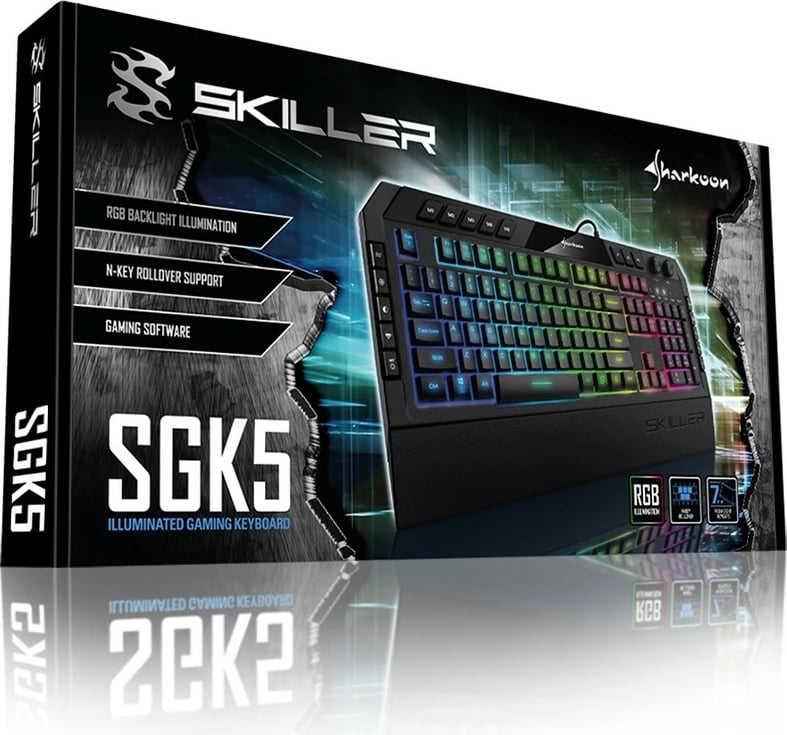 Tastierë Sharkoon Skiller SGK5, Wired, USB, Mekanike, RGB LED, E zezë