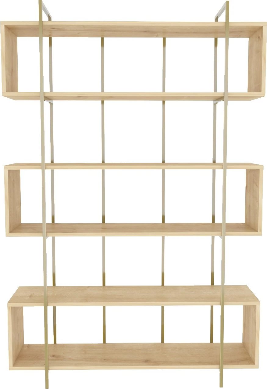 Raft librash Hanah Home, Bruti, ngjyrë lisi dhe ari