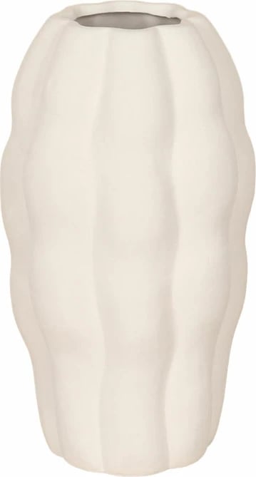 Vazo MIRA, qeramike, e bardhë, 15x15x27cm