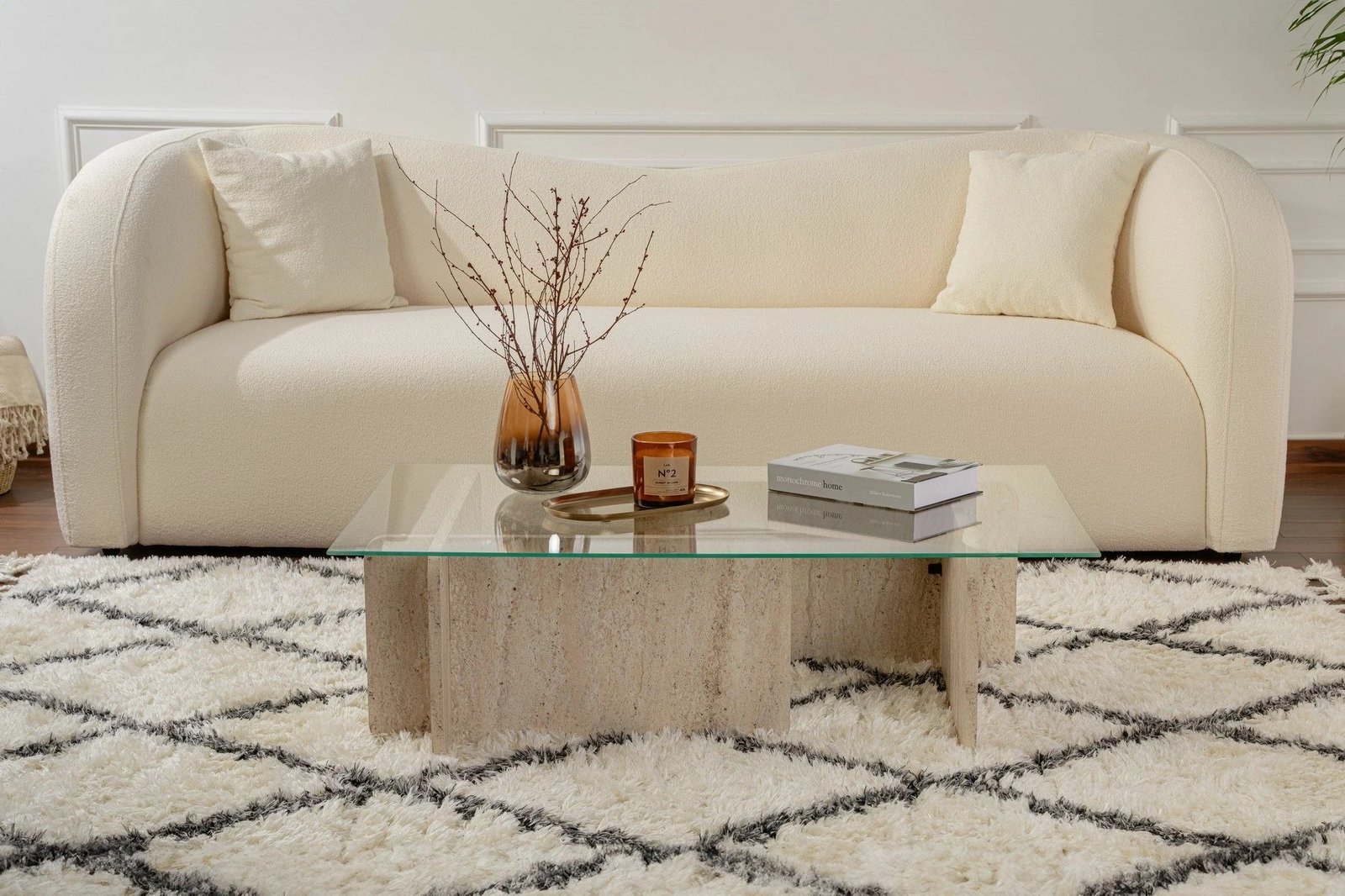 Tavolinë kafeje Nordure, Flavio, travertin