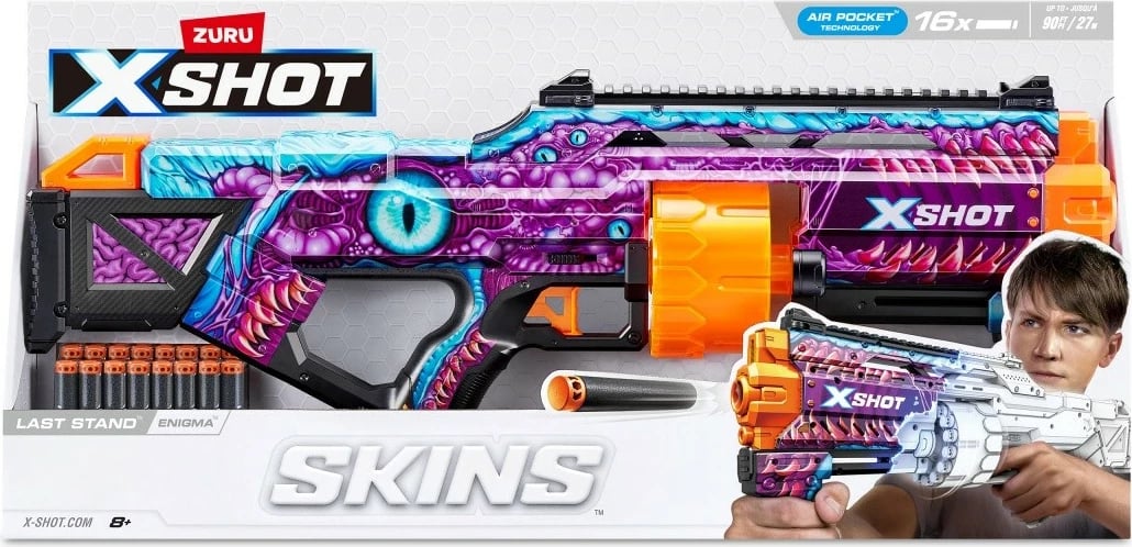 Blaster lodër ZURU X-Shot SKINS Last Stand Enigma, 16 shigjeta, shumëngjyrësh
