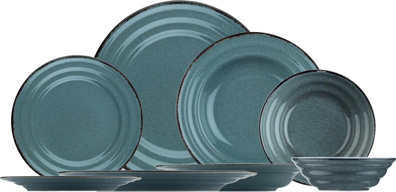 Set enësh për drekë (24 copë), Hermia Concept, TN24Y2730P01, ngjyrë blu