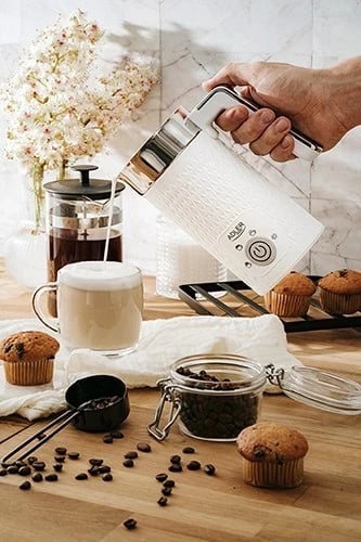 Shkumues qumështi Adler AD 4494 automatik, Metalik, Bardhë