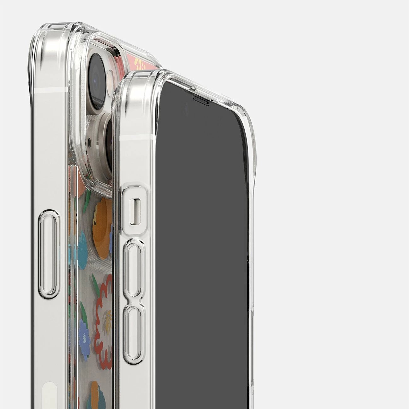 Mbështjellës Ringke Fusion Design për iPhone 14 Plus, transparent me lule