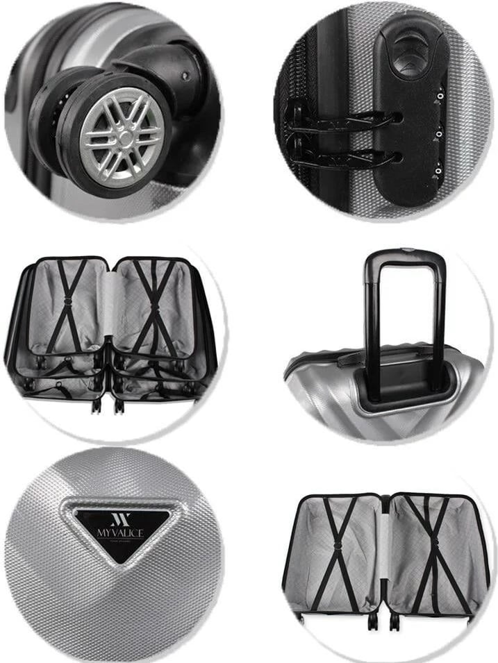 Set valixhesh (4 copë), ngjyrë gri, Zoozie Bags, 7279