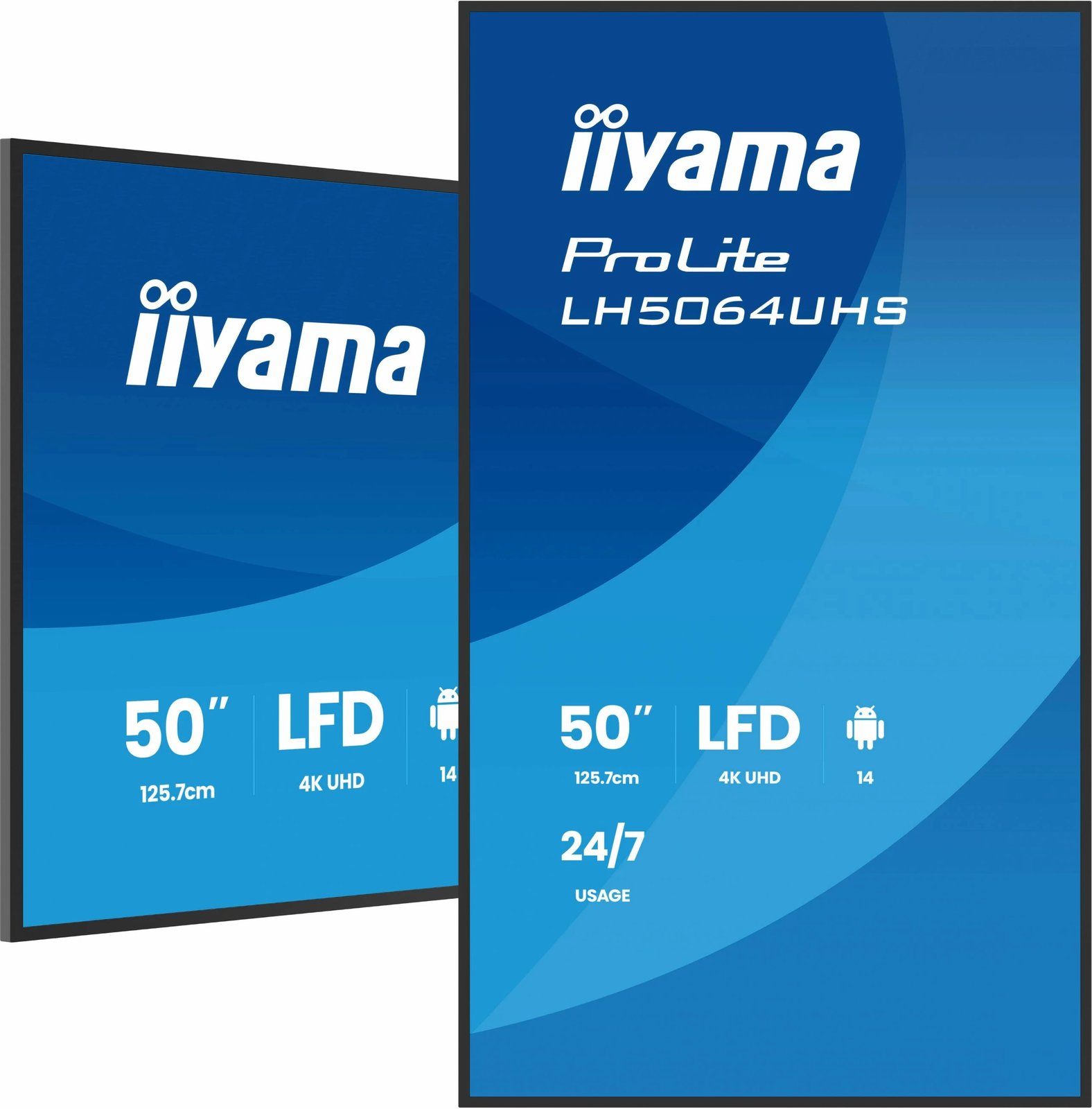 Ekran i madh digital iiyama LH6564UHS-B1AG, 65 inç, 4K UHD, Wi-Fi, 24/7
