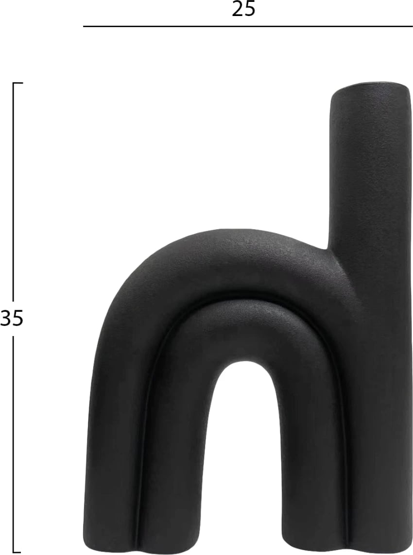 Dekor tavoline prej qeramike ARCON FH4638.02, ngjyrë e zezë mat, 25x6x35 cm Dekor tavoline prej qeramike ARCON FH4638.02, ngjyrë e zezë mat, 25x6x35 cm