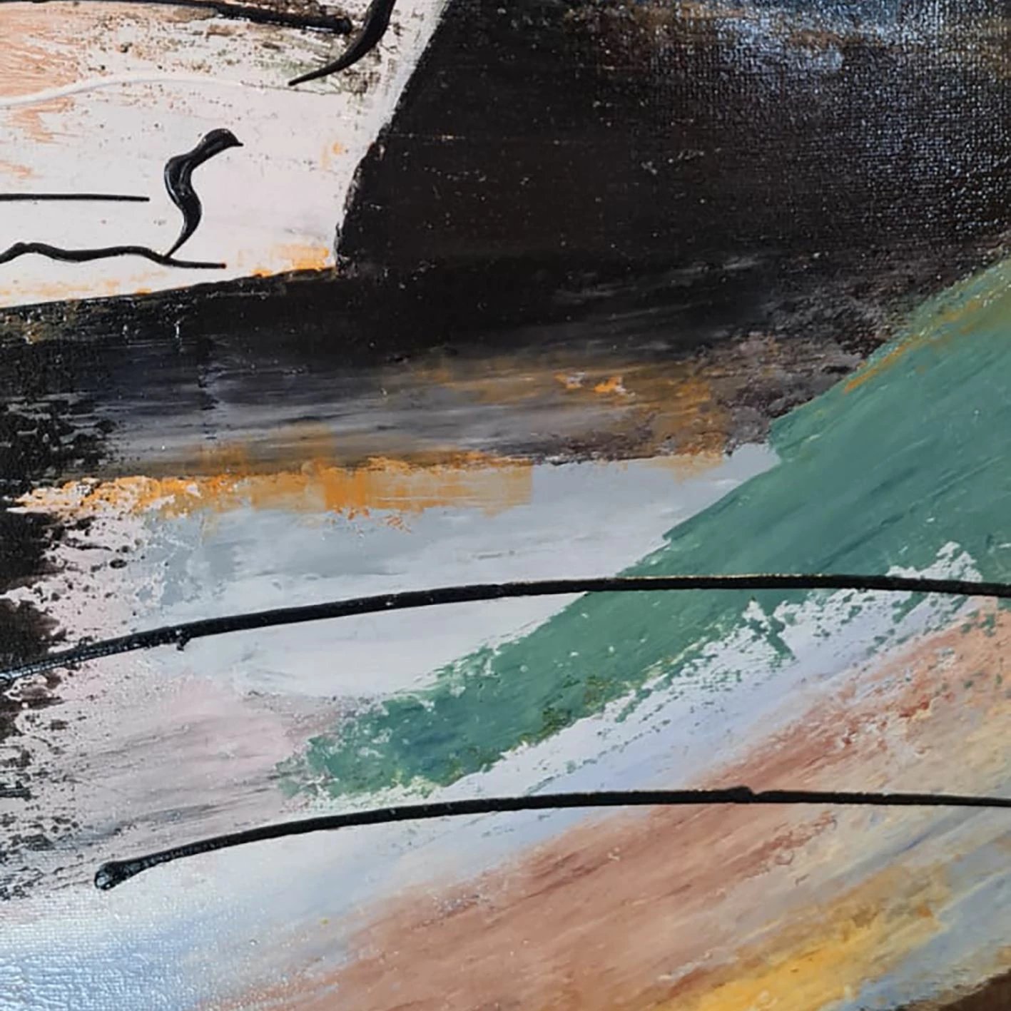 Pikturë dekorative me vaj, Wallity, OP10059 - 100100, shumëngjyrëshe, 100x100cm