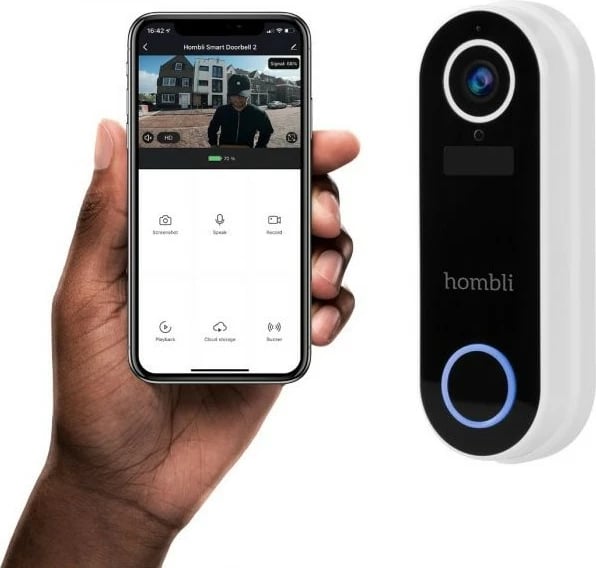 Zile e mençur Hombli, Smart Doorbell Pack, e zezë, e bardhë Zile e mençur Hombli, Smart Doorbell Pack, e zezë, e bardhë