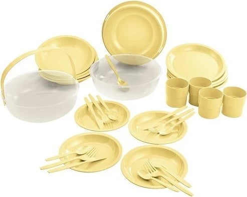 Set kampingu CURVER 262889, enë plastike, verdhë