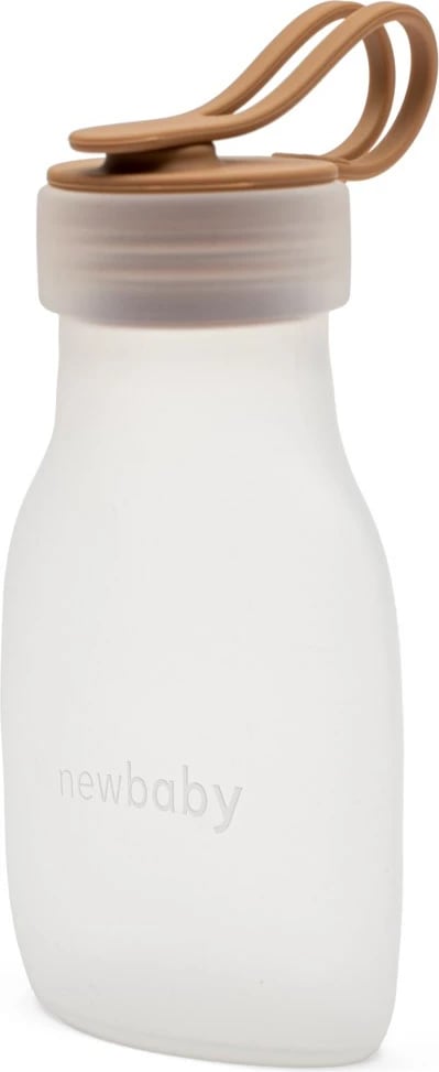 enë silikoni për qumësht gjiri, New Baby Trendy, 240 ml, transparente me kafe